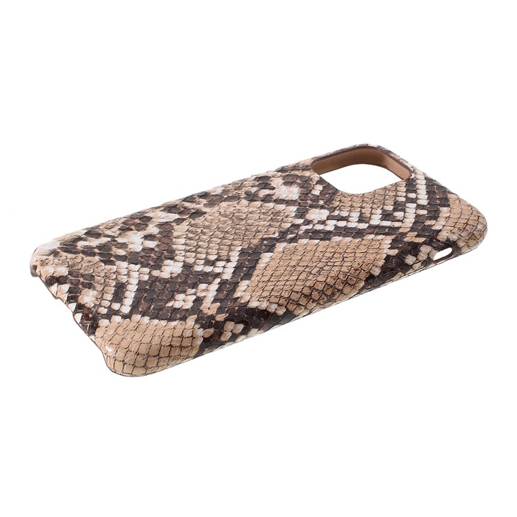 Snake Texture PU Leather Coated Hard PC Phone Case for iPhone 11 Pro 5.8 inch (2019) - Brown-4