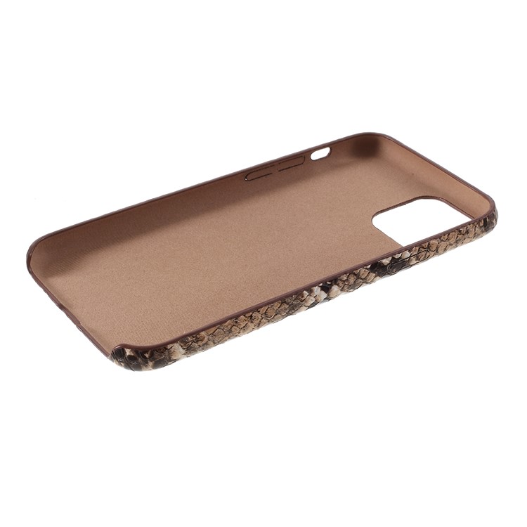 Snake Texture PU Leather Coated Hard PC Phone Case for iPhone 11 Pro 5.8 inch (2019) - Brown-5