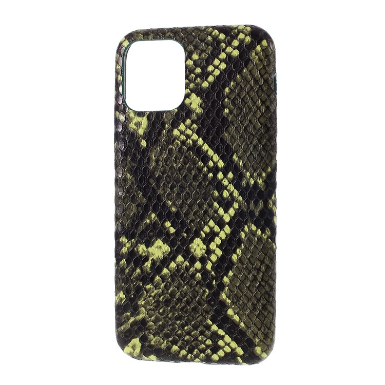 Snake Texture PU Leather Coated Hard PC Phone Cover for iPhone 11 Pro Max 6.5 inch (2019) - Yellow-2