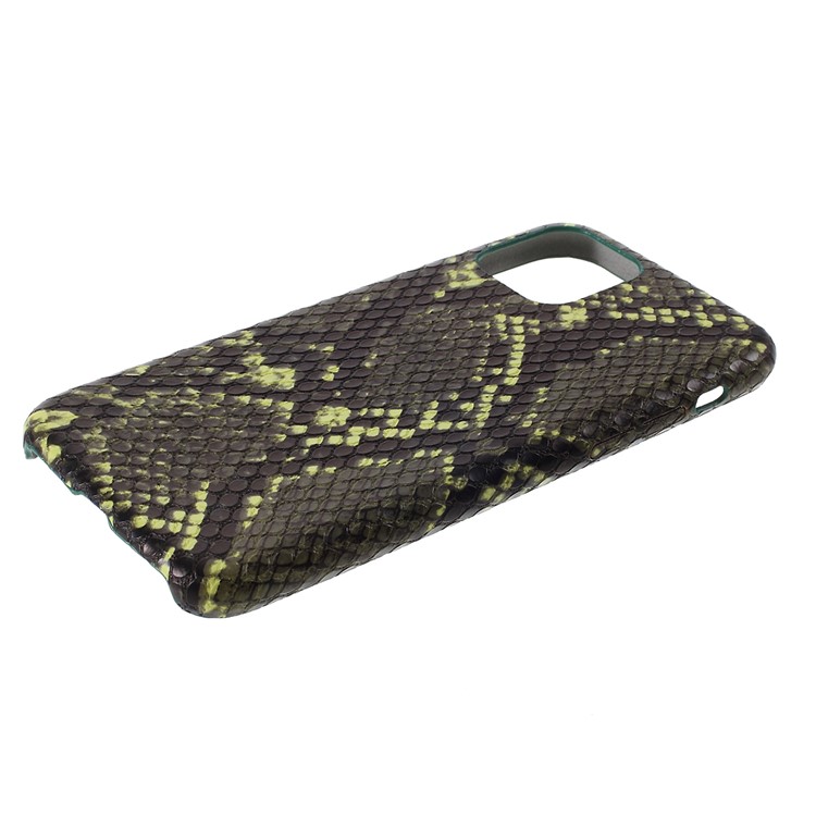 Snake Texture PU Leather Coated Hard PC Phone Cover for iPhone 11 Pro Max 6.5 inch (2019) - Yellow-4