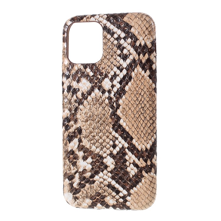 Snake Texture PU Leather Coated Hard PC Phone Shell Casing for iPhone 11 6.1 inch (2019) - Brown-2