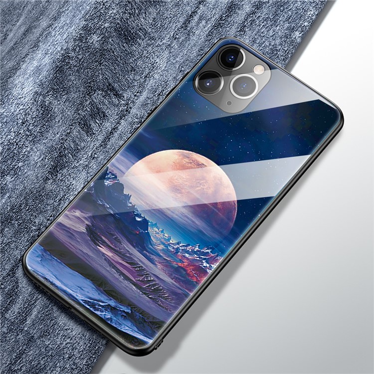 Pattern Printing Tempered Glass + TPU Back Shell for iPhone 11 Pro 5.8 inch (2019) - Planet