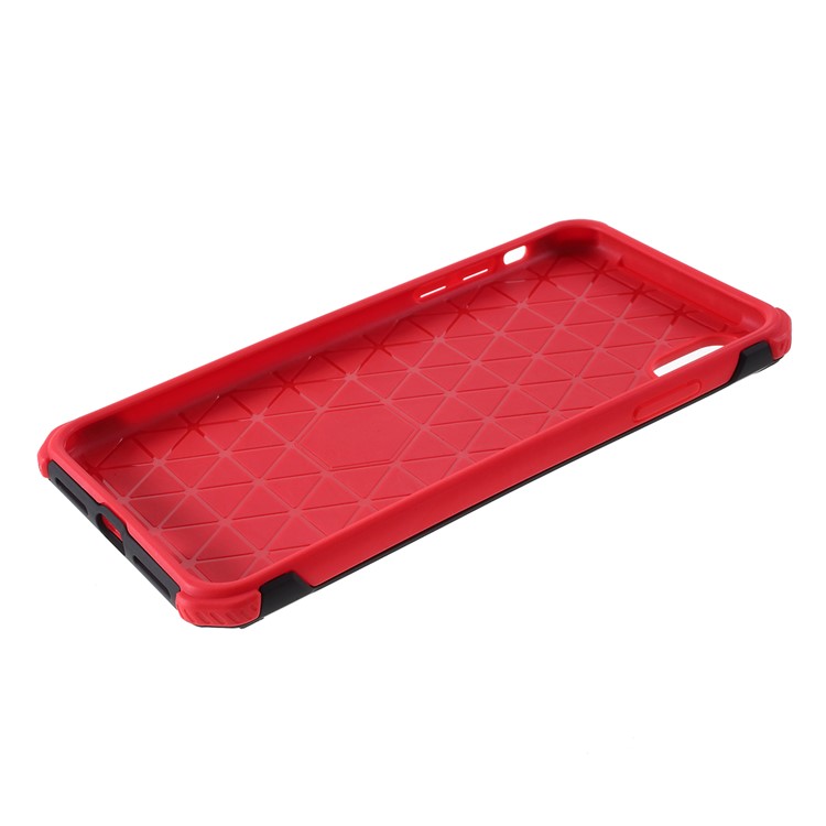 Armored PC + TPU Hybrid Kickstand Case for Apple iPhone XS Max 6.5-inch - Black / Red-9