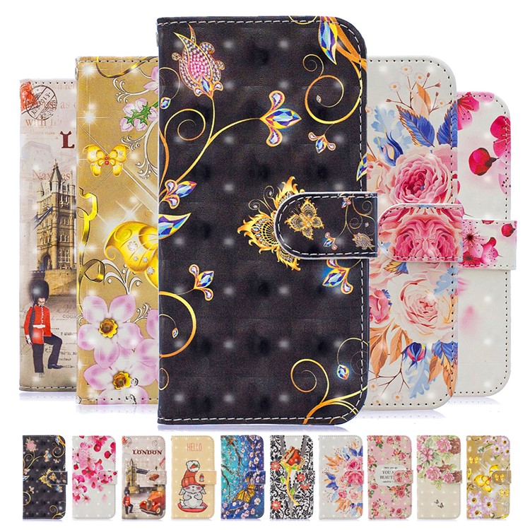 Light Spot Decor Pattern Printing Wallet Leather Phone Cover for iPhone 11 Pro 5.8-inch - Beautiful Flower-8