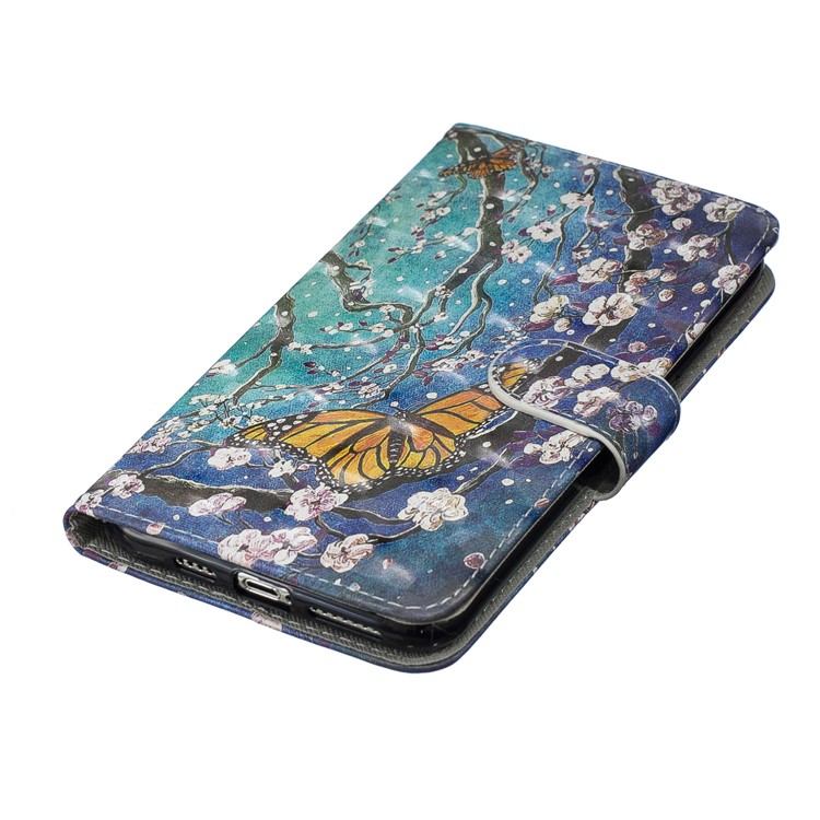 Light Spot Decor Pattern Printing Wallet Leather Phone Cover for iPhone 11 Pro 5.8-inch - Light Pink Flower-5