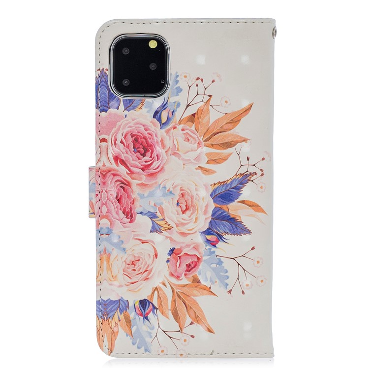 Light Spot Decor Pattern Printing Wallet Leather Phone Cover for iPhone 11 Pro Max 6.5-inch - Beautiful Flower-3
