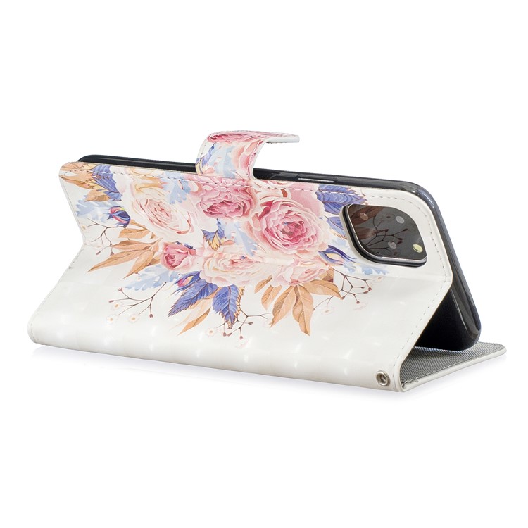 Light Spot Decor Pattern Printing Wallet Leather Phone Cover for iPhone 11 Pro Max 6.5-inch - Beautiful Flower-4