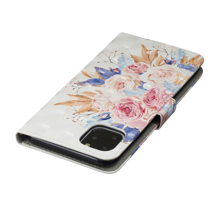 Light Spot Decor Pattern Printing Wallet Leather Phone Cover for iPhone 11 Pro Max 6.5-inch - Beautiful Flower-6