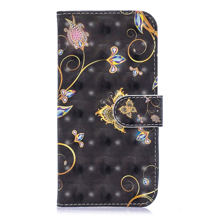 Light Spot Decor Pattern Printing Wallet Leather Phone Cover for iPhone 11 Pro Max 6.5-inch - Gold Butterfly-1