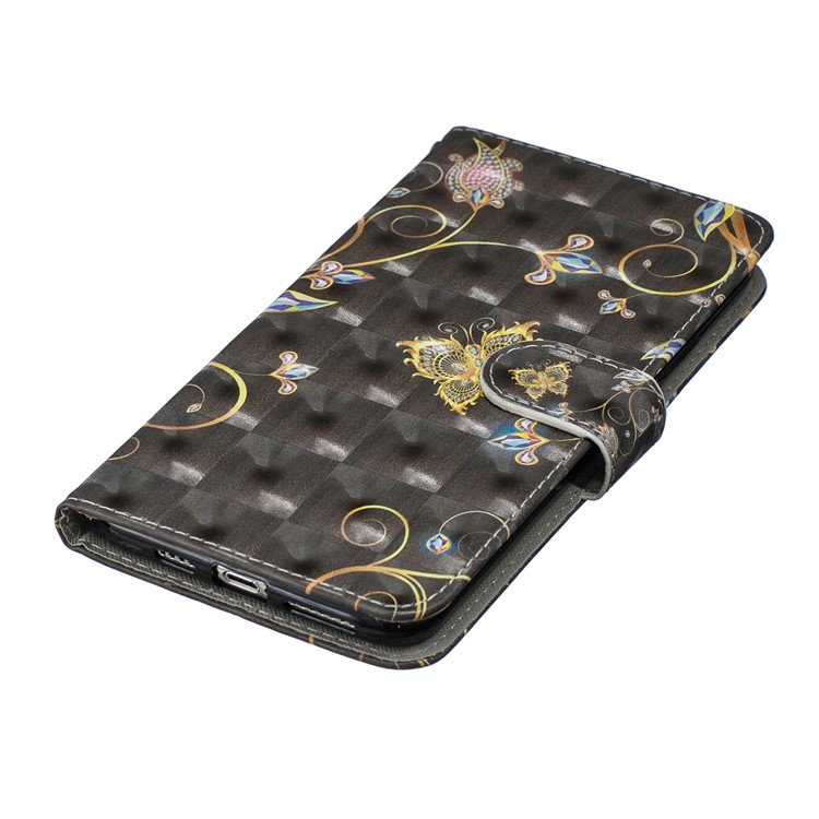 Light Spot Decor Pattern Printing Wallet Leather Phone Cover for iPhone 11 Pro Max 6.5-inch - Gold Butterfly-5