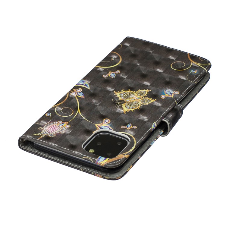 Light Spot Decor Pattern Printing Wallet Leather Phone Cover for iPhone 11 Pro Max 6.5-inch - Gold Butterfly-6