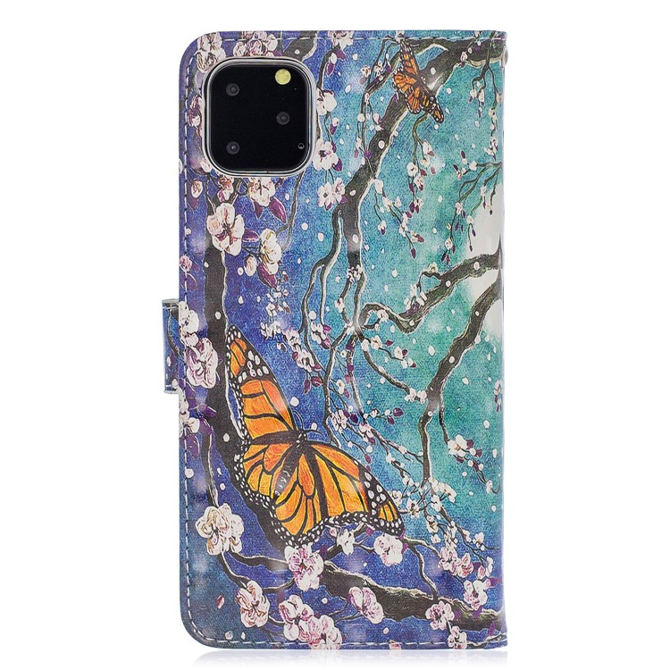 Light Spot Decor Pattern Printing Wallet Leather Phone Cover for iPhone 11 Pro Max 6.5-inch - Light Pink Flower-2