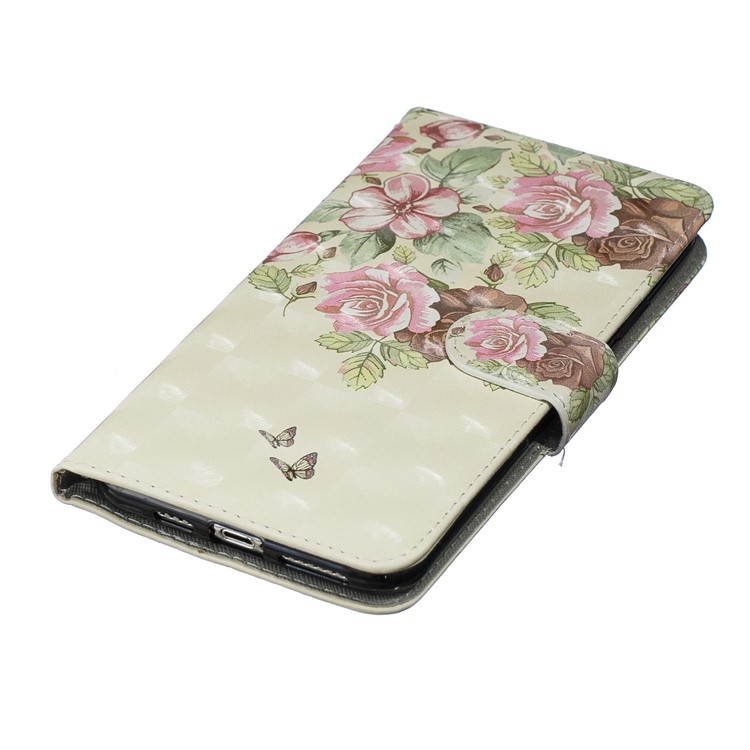 Light Spot Decor Pattern Printing Wallet Leather Phone Cover for iPhone 11 Pro Max 6.5-inch - Pink and Red Rose-5