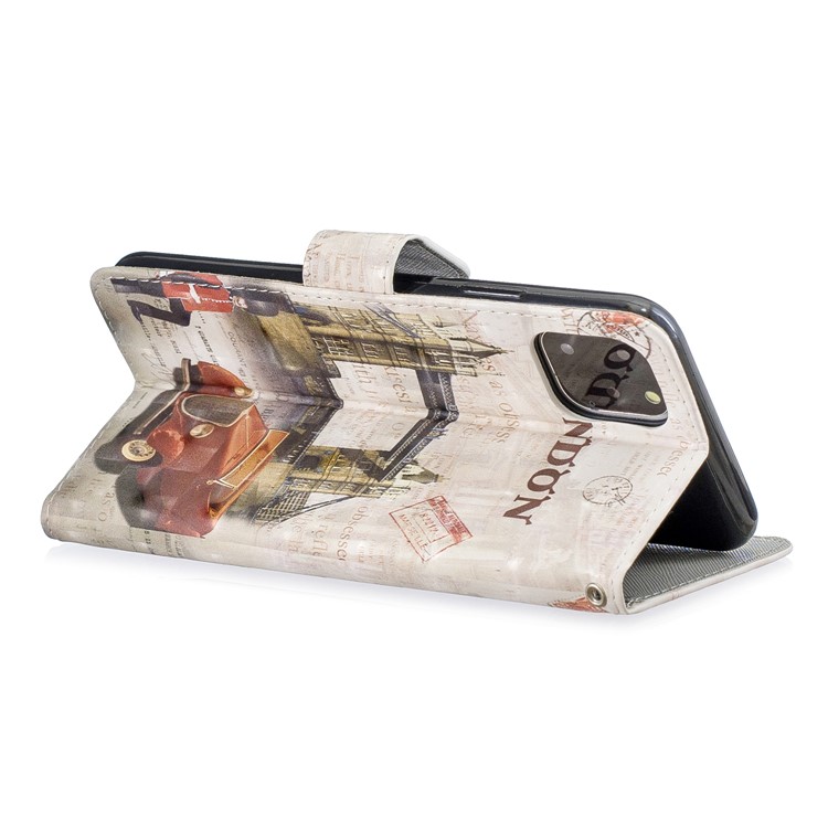Light Spot Decor Pattern Printing Wallet Leather Phone Cover for iPhone 11 Pro Max 6.5-inch - London-3