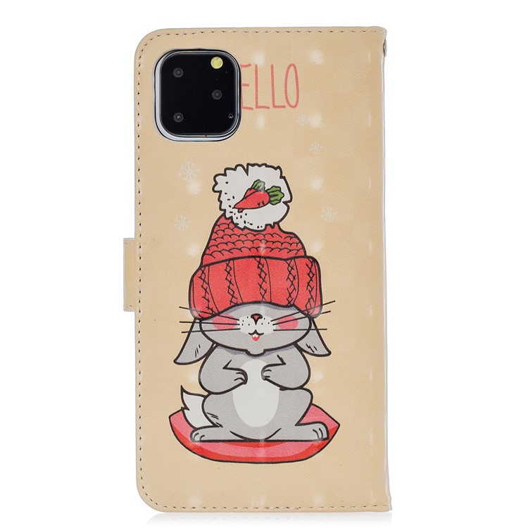 Light Spot Decor Pattern Printing Wallet Leather Phone Cover for iPhone 11 Pro Max 6.5-inch - Rabbit-2