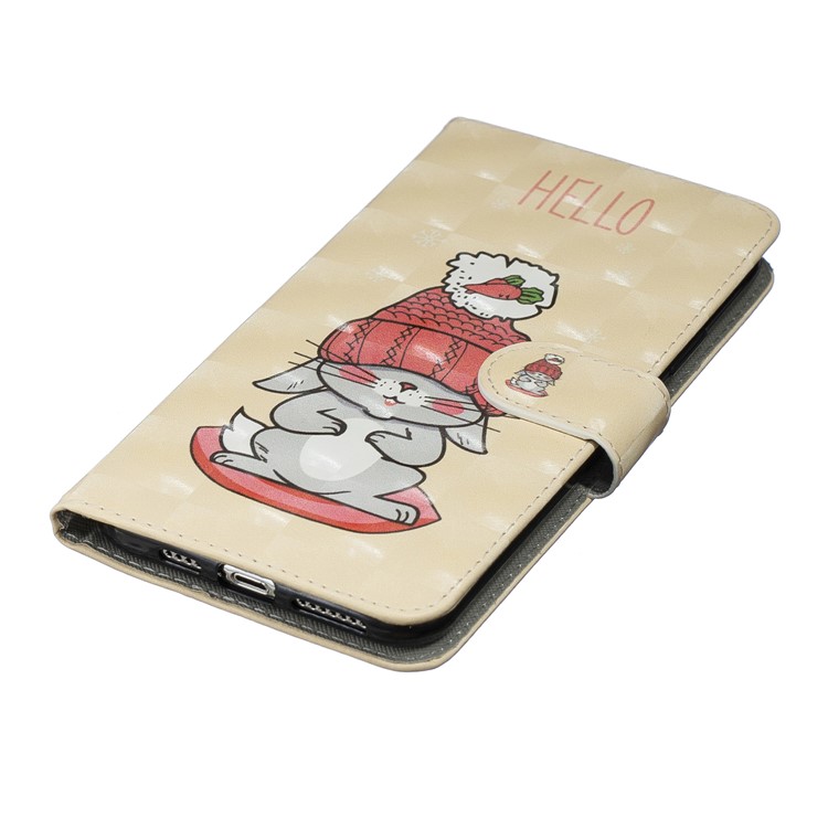 Light Spot Decor Pattern Printing Wallet Leather Phone Cover for iPhone 11 Pro Max 6.5-inch - Rabbit-5