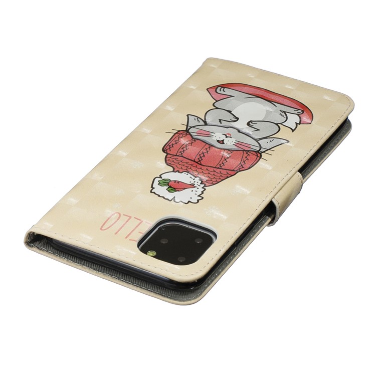 Light Spot Decor Pattern Printing Wallet Leather Phone Cover for iPhone 11 Pro Max 6.5-inch - Rabbit-6