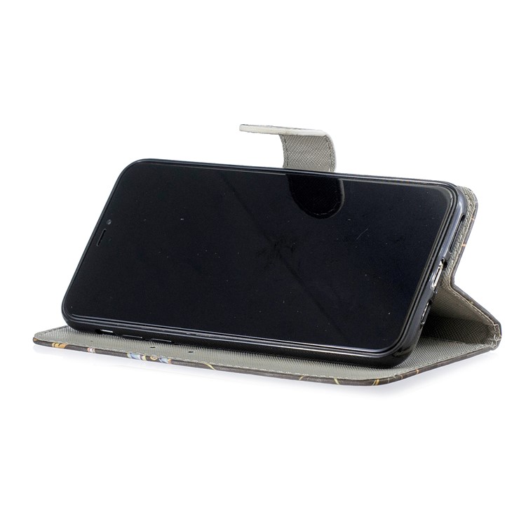 Light Spot Decor Pattern Printing Leather Wallet Phone Case for Apple iPhone 11 6.1 inch - Black-4