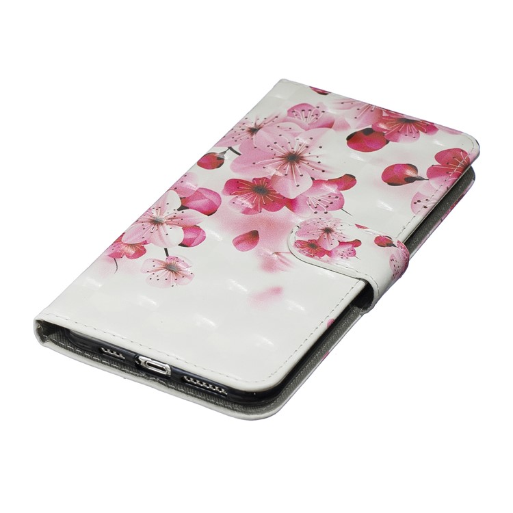 Light Spot Decor Pattern Printing Leather Wallet Phone Case for Apple iPhone 11 6.1 inch - Pink Flower-5