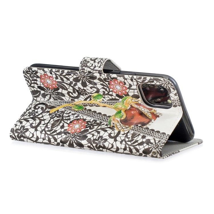 Light Spot Decor Pattern Printing Leather Wallet Phone Case for Apple iPhone 11 6.1 inch - Fruit-3
