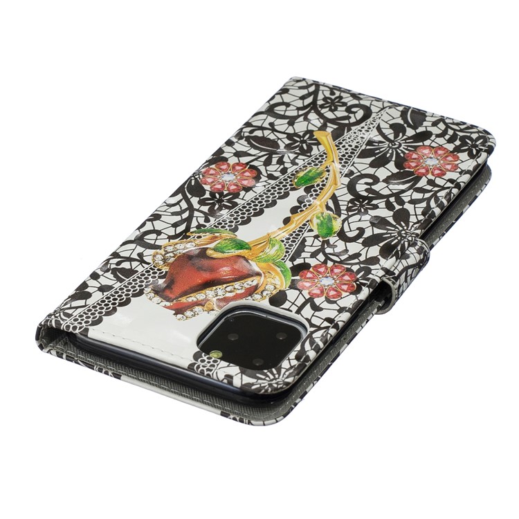 Light Spot Decor Pattern Printing Leather Wallet Phone Case for Apple iPhone 11 6.1 inch - Fruit-6
