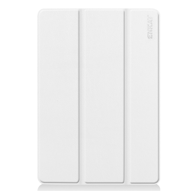 ENKAY Smart Leather Cover Shell with Tri-fold Stand Casing for iPad 10.2 (2019) - White-2