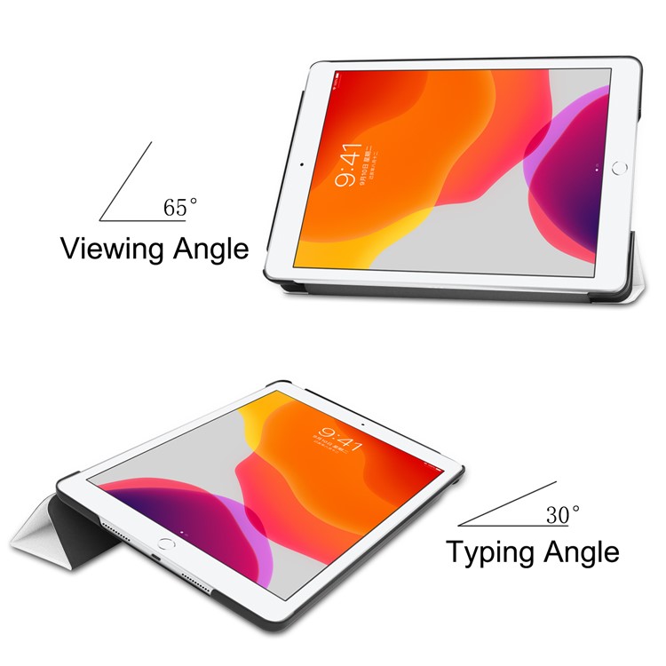 ENKAY Smart Leather Cover Shell with Tri-fold Stand Casing for iPad 10.2 (2019) - White-5