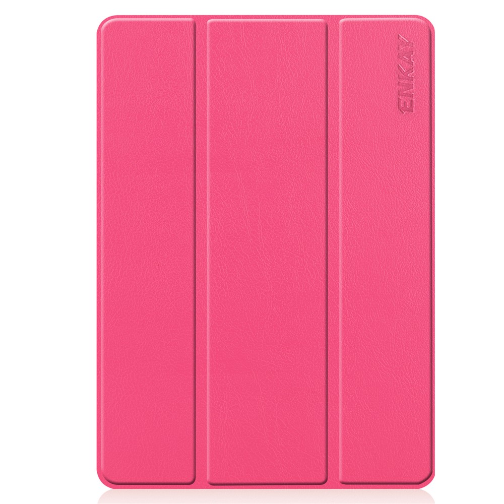 ENKAY Tri-fold Stand PU Leather Tablet Cover with Pen Holder for Apple iPad 10.2 (2019) - Pink-2