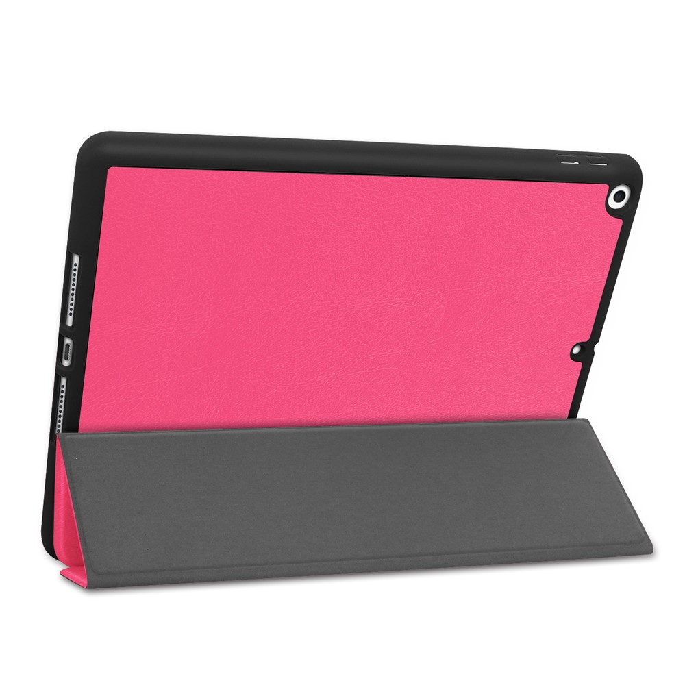 ENKAY Tri-fold Stand PU Leather Tablet Cover with Pen Holder for Apple iPad 10.2 (2019) - Pink-6
