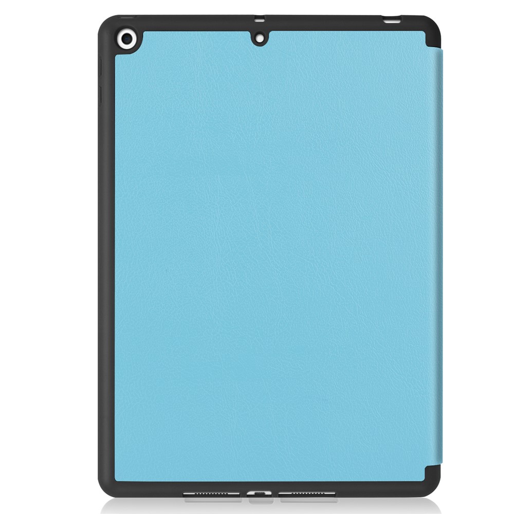 ENKAY Tri-fold Stand PU Leather Tablet Cover with Pen Holder for Apple iPad 10.2 (2019) - Blue-3