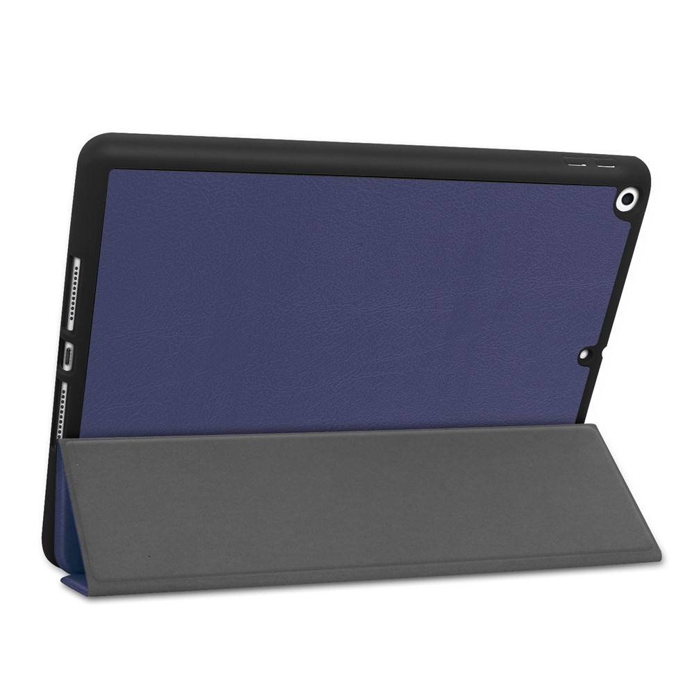 ENKAY Tri-fold Stand PU Leather Tablet Cover with Pen Holder for Apple iPad 10.2 (2019) - Dark Blue-7