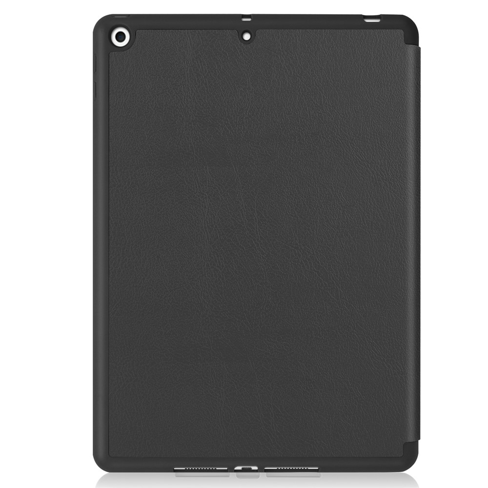 ENKAY Tri-fold Stand PU Leather Tablet Cover with Pen Holder for Apple iPad 10.2 (2019) - Black-3