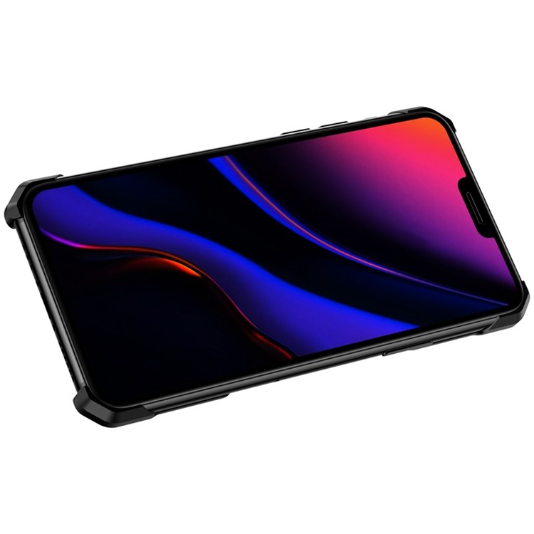 Hero Series X-Shaped Metal Bumper with Kickstand Phone Shell for iPhone 11 Pro 5.8-inch - Black / Red-8