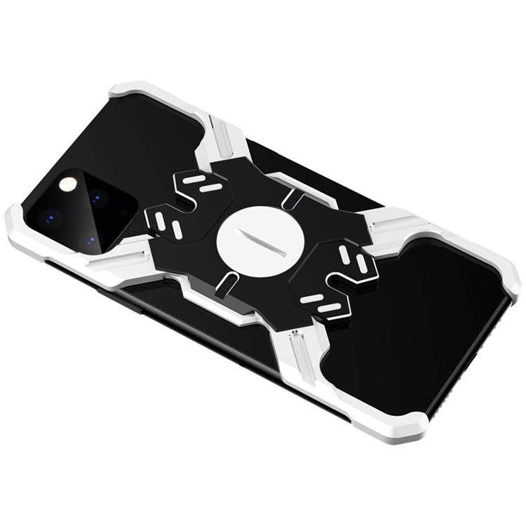 Hero Series X-Shaped Metal Bumper with Kickstand Phone Shell for iPhone 11 Pro 5.8-inch - Silver / Black-2