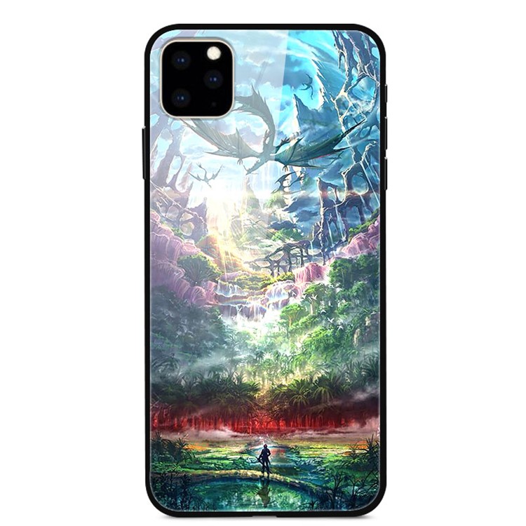 Printing Style Glass+TPU+PC Phone Cover Dazzle Shell for iPhone 11 6.1 inch - Teloon-1