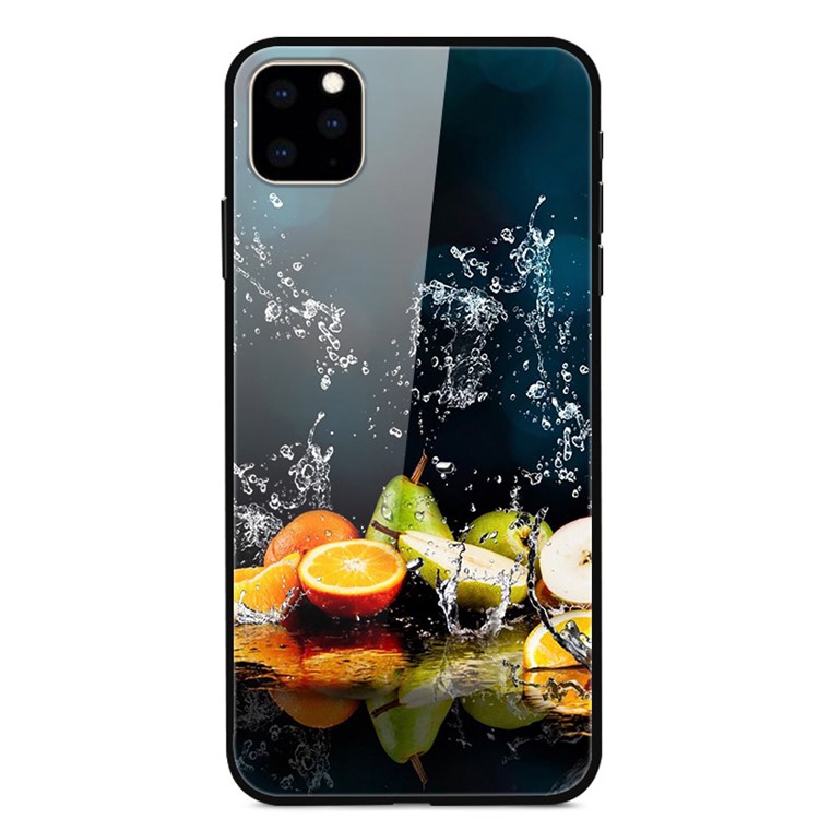 Dazzle Printing Style Glass+TPU+PC Phone Cover Shell for iPhone 11 Pro Max 6.5 inch - Pear-1