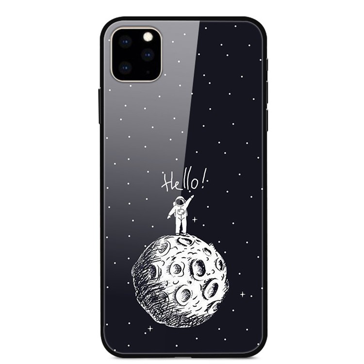 Deslumbrar Padrão De Vidro Da Impressão + Shell Caso De Telefone Pc TPU + Para Iphone 11 Pro 5,8 Polegadas - Homem Na Lua-1