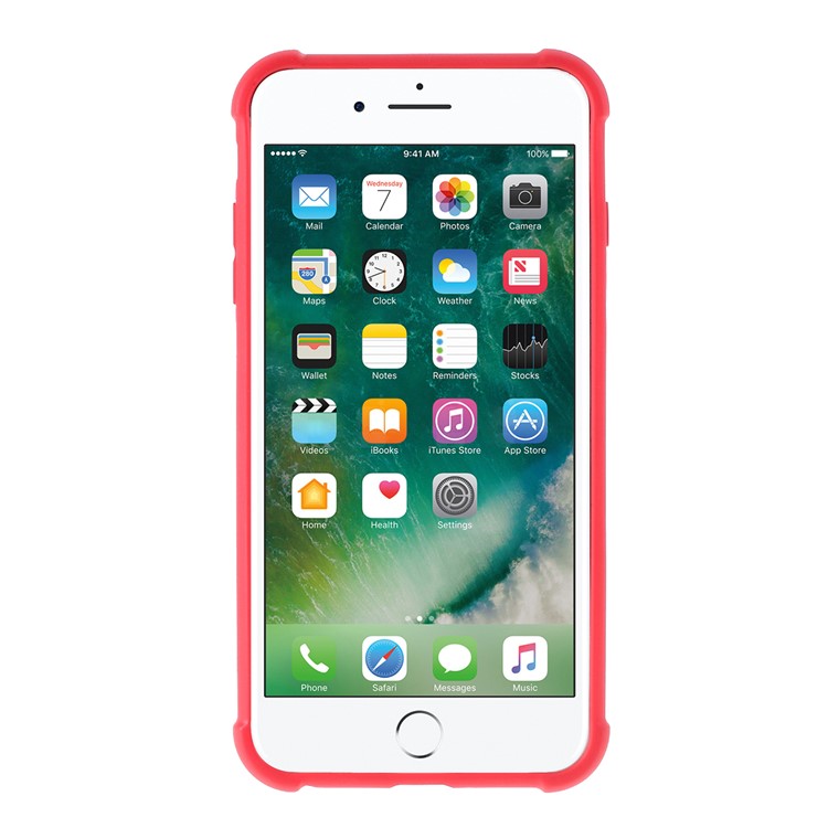 360° Rotatable Finger Ring Kickstand Clear PC + TPU Shell for iPhone 6/6s 4.7-inch - Red-3