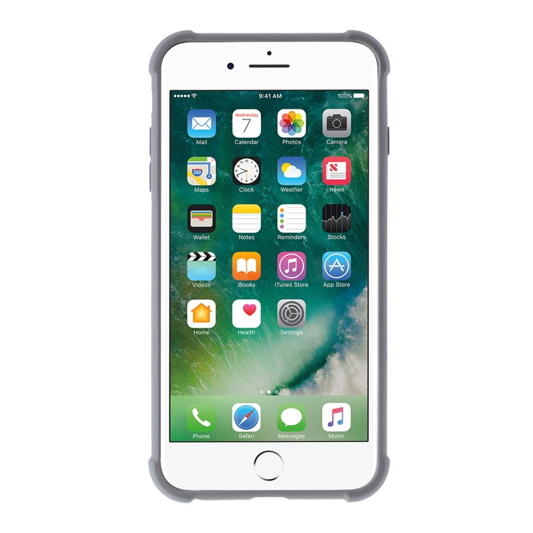 360° Rotatable Finger Ring Kickstand Clear PC + TPU Shell for iPhone 6/6s 4.7-inch - Grey-3