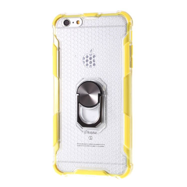 Stylish Clear PC + TPU Hybrid Case for iPhone 6 Plus/6s Plus 5.5-inch - Yellow-2