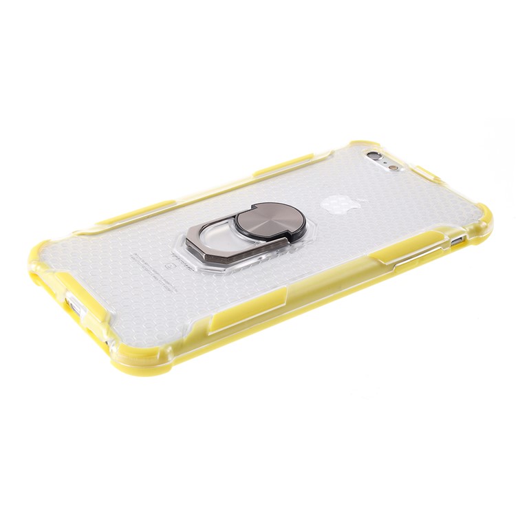 Stylish Clear PC + TPU Hybrid Case for iPhone 6 Plus/6s Plus 5.5-inch - Yellow-4