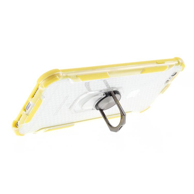 Stylish Clear PC + TPU Hybrid Case for iPhone 6 Plus/6s Plus 5.5-inch - Yellow-5