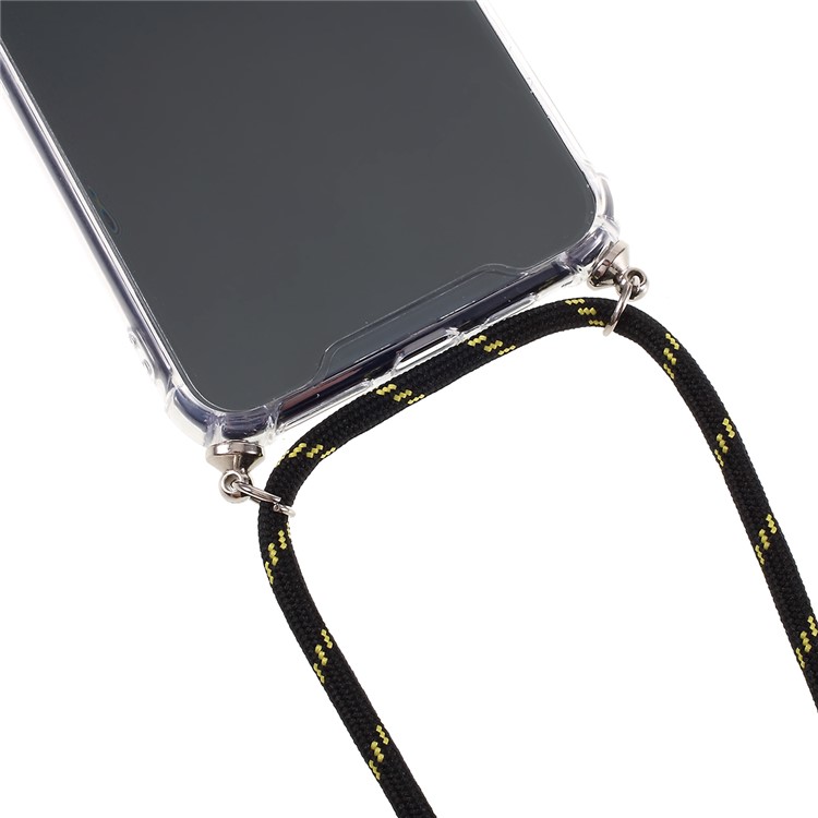 Anti-fall Glossy TPU+Acrylic with Textile Strap Phone Cover for iPhone 11 Pro Max 6.5 inch (2019) - Black-2