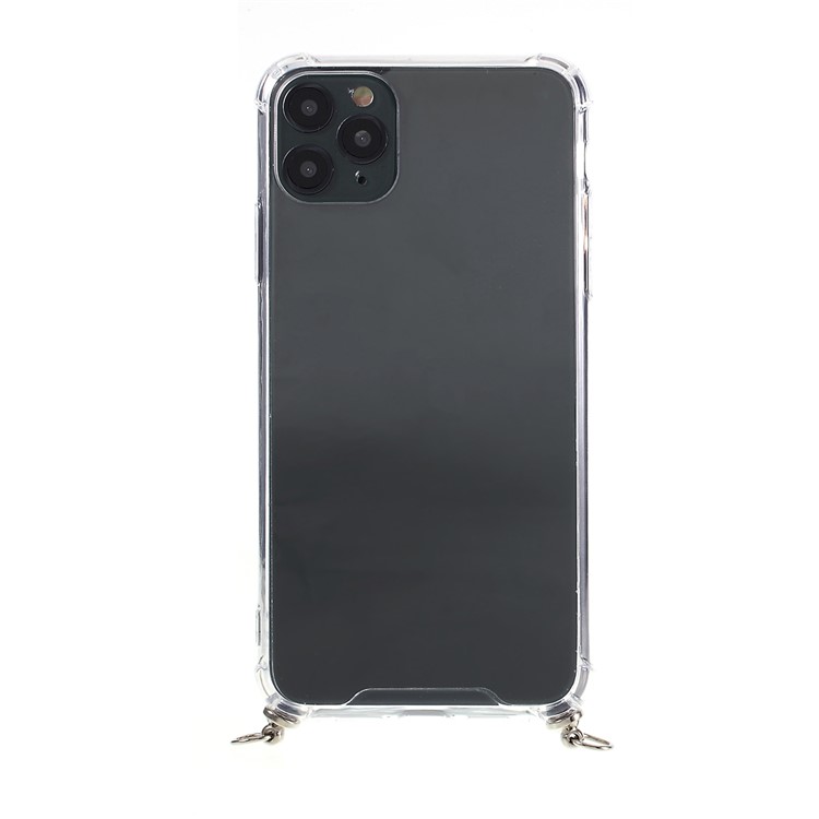 Anti-fall Glossy TPU+Acrylic with Textile Strap Phone Cover for iPhone 11 Pro Max 6.5 inch (2019) - Orange-4
