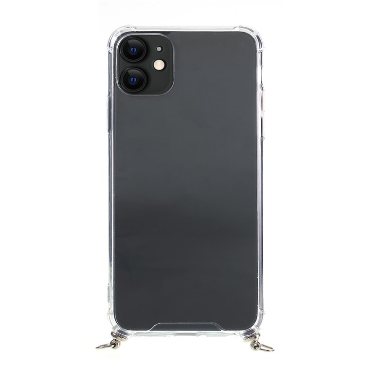 Drop-resistant TPU + Acrylic + Textile Strap Anti-fall Shell for iPhone 11 6.1-inch - Green/Stripe-4
