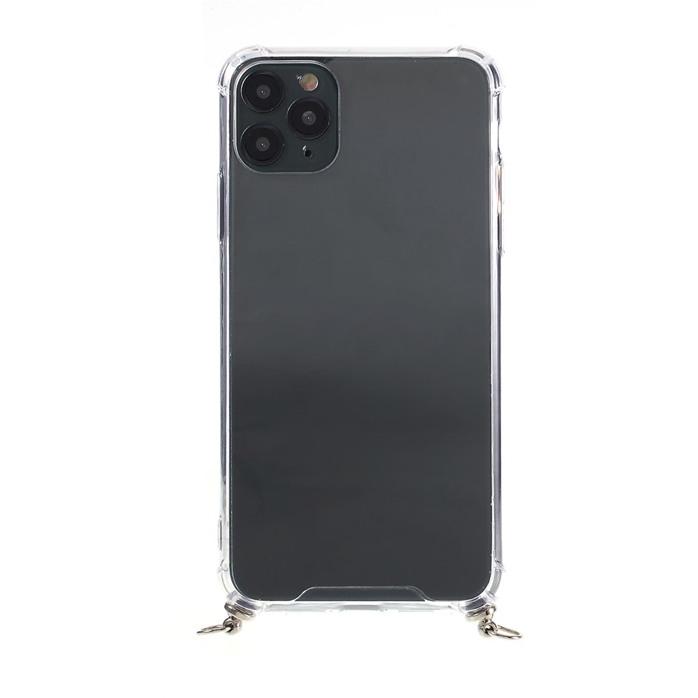Anti-fall Glossy TPU+Acrylic Casing with Textile Strap for iPhone 11 Pro 5.8 inch (2019) - Wine Red-4