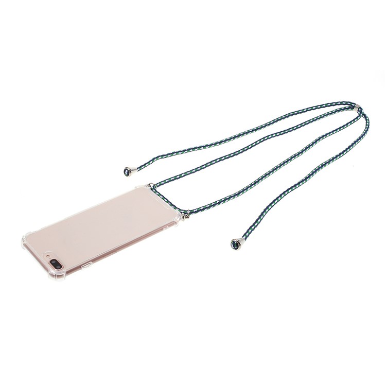 TPU + + Acryl-Textilband AbsturzOberTeil Für Iphone 8 Plus / 7 Zuzüglich 5,5-Zoll - Grüne Streifen-1