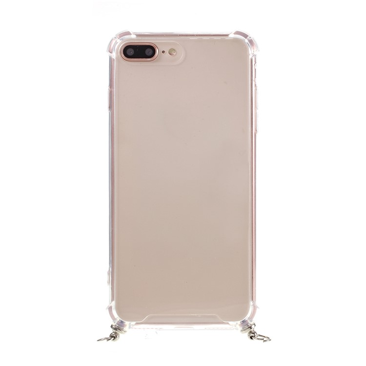 TPU+Acrylic+Textile Strap Anti-fall Shell for iPhone 8 Plus / 7 Plus 5.5-inch - Wine Red-3