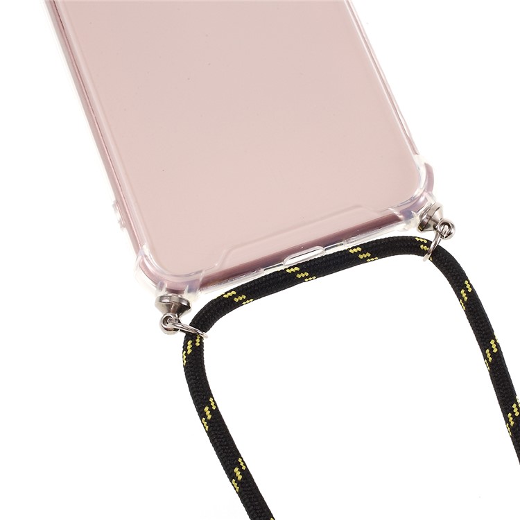 TPU+Acrylic+Textile Strap Anti-fall Shell for iPhone 8 Plus / 7 Plus 5.5-inch - Black/Stripe-2