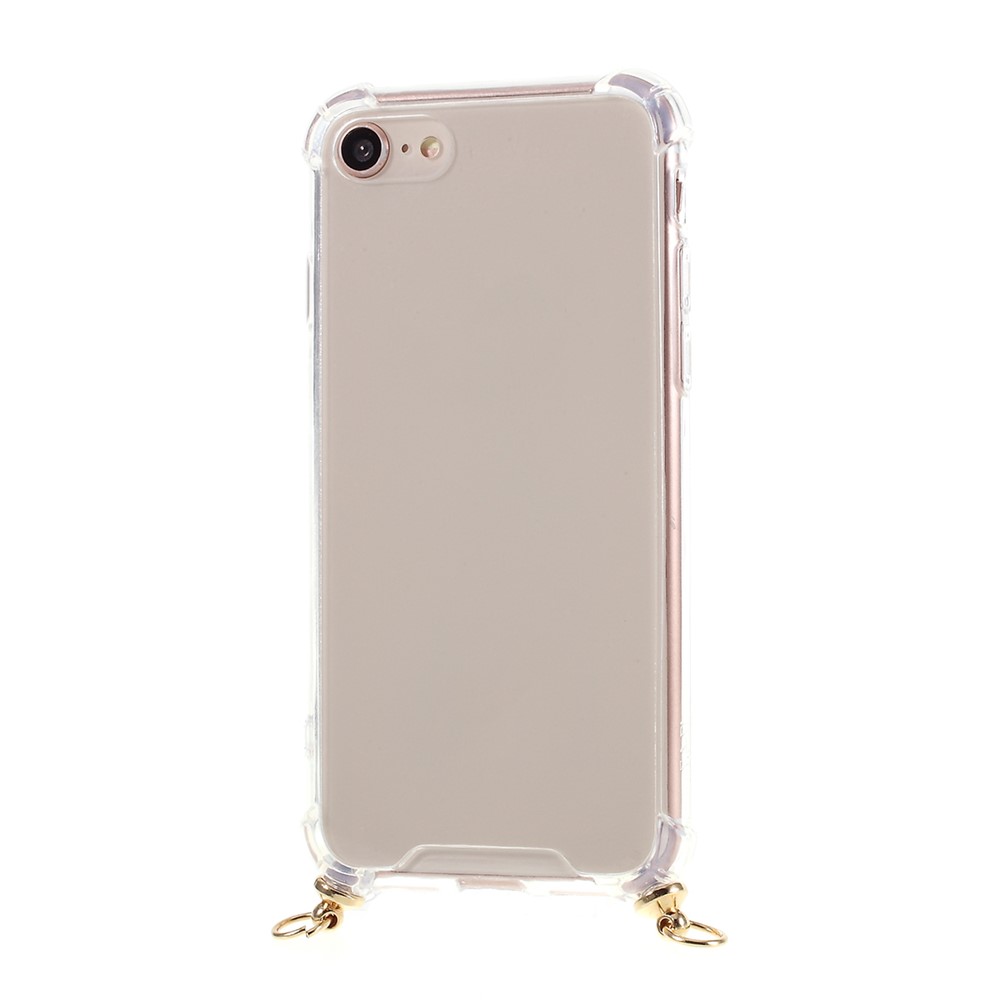 For iPhone 8 / iPhone 7 TPU+Acrylic+Textile Strap Anti-fall Shell - Red-5